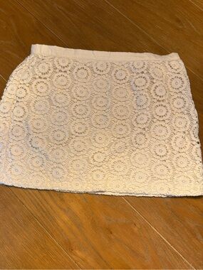 Gap Designed & Crafted Ivory Floral Crochet Lace Mini Skirt Petite 6